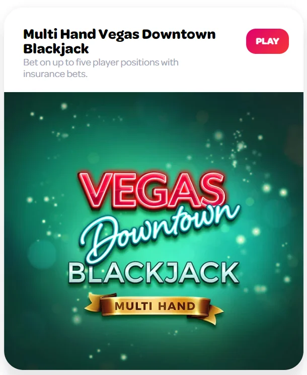Vegas Downtown Blackjack at Spin Casino CA
