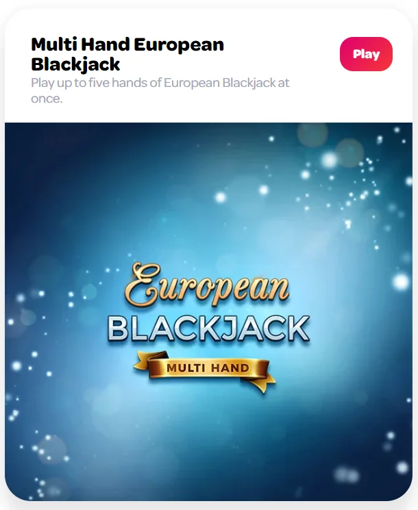 European Blackjack at Spin Casino CA