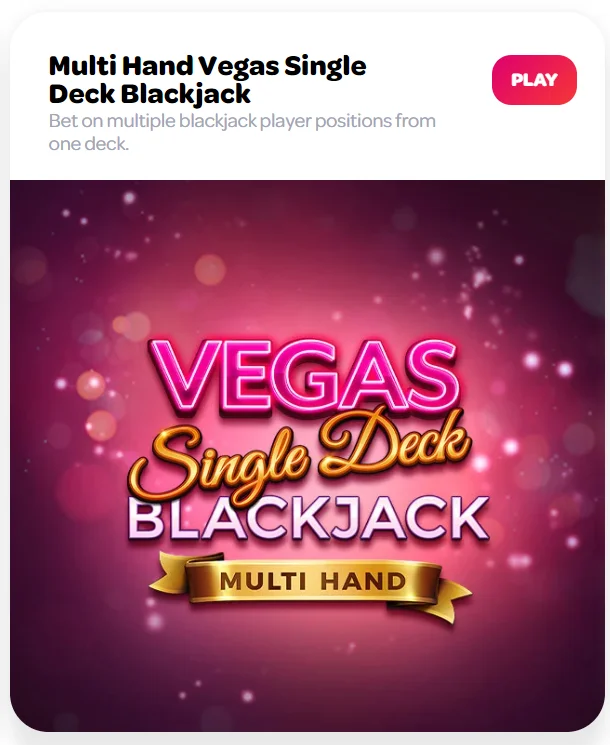 Multi Hand Vegas Deck Blackjack